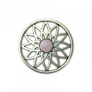Pandantiv Dreamcatcher cu Quartz roz, talisman pentru Putere si Iubire