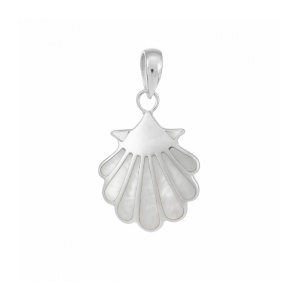 Pandantiv Scoica Saint-Jacques, argint cu sidef – frumusete si renastere, 1.8 cm