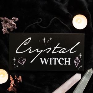 Placuta decorativa cu mesaj Crystal Witch 10x20 cm - Img 4