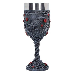 Pocal Corb Twilight Bloom – decor gotic si decor fantasy, 19.5 cm - Img 2