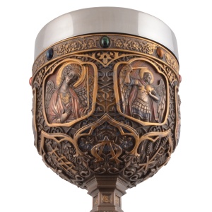 Pocal cu finisaj bronz Pocalul Celor 7 Arhangheli cu Simboluri Sacre - Img 6