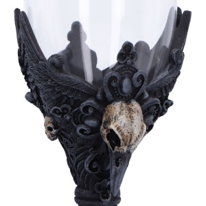 Pocal gotic cu craniu de corb si cupa din sticla Nevermore - Img 5