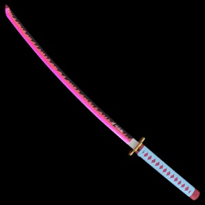 Sabie decorativa cu led katana Demon Slayer - Mitsuri Kanroji 98 cm - Img 3
