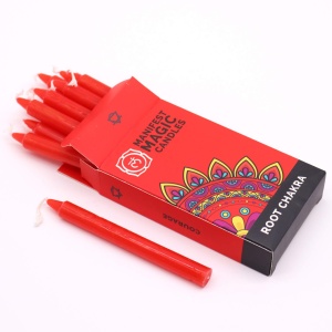 Set 12 lumanari rosii pentru ritualuri de iubire si curaj 12x1.2 cm