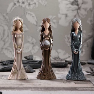 Set 3 statuete Zeita Tripla Wicca - Fecioara, Mama si Batrana, 15 cm - Img 8