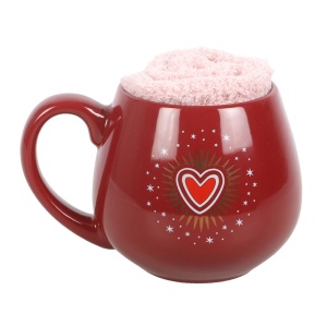 Set cana si sosete pufoase Sacred heart, capacitate 500ml