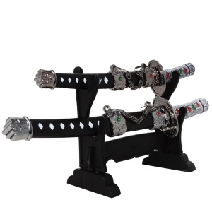 Set Deschizatoare de Scrisori Sabii Samurai cu Suport Decorativ - Img 2