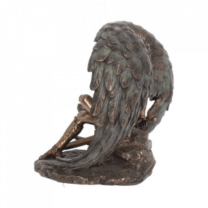 Statueta bronz si rasina inger Razboinic 16.5 cm - Img 2