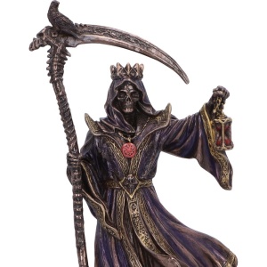 Statueta bronz si rasina, moartea cu coasa, Deathly Crown 21.3cm - Img 5