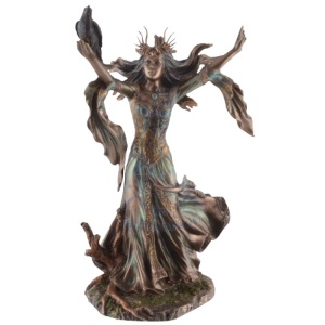 Statueta bronz si rasina vrajitoarea Morgana le Fay 25 cm