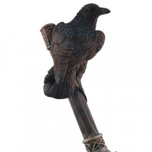 Statueta Corb asezat pe Ciocanul lui Thor 23cm - Img 2