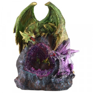Statueta cu led Familia de dragoni 21 cm