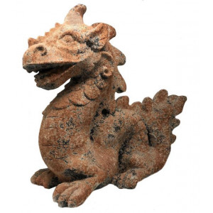 statueta pentru gradina in forma de dragon din ceramica