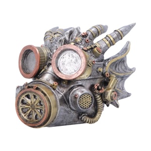 Statueta dragon Masked Sentinel – decor steampunk collector 14 cm - Img 2