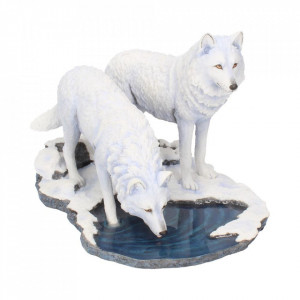 Statueta lupi albi Razboinicii iernii 25 cm Lisa Parker - Img 1