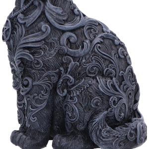 Statueta pisicuta Hexbound Familiar – decor gotic fantasy, 23 cm - Img 6
