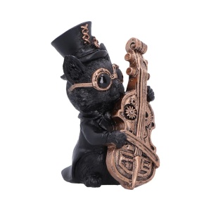 Statueta pisicuta Music Meowstro Cello – decor steampunk , 10 cm - Img 4
