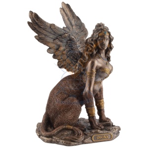 Statueta rasina cu bronz, mitologia greaca, Sfinxul din Teba, Oracolul Destinului