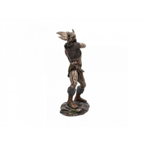 Statueta rasina si bronz luptator viking Berserker 28.5cm - Img 6