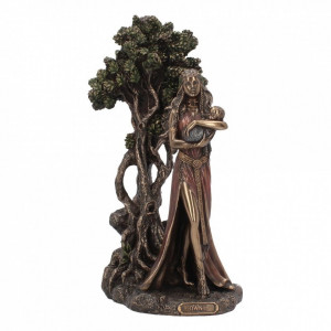 Statueta rasina si bronz, mitologia celtica, zeita Danu - mama zeilor 29.5 cm