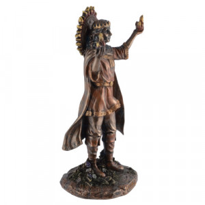 Statueta rasina si bronz, mitologia celtica, zeul soarelui si vindecarii Belenus 24 cm - Img 5