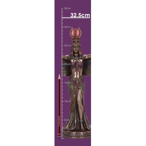 Statueta rasina si bronz, mitologia egipteana, Zeita Isis 33cm - Img 8