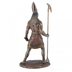 Statueta rasina si bronz, mitologia egipteana, zeul Horus 27cm - Img 3