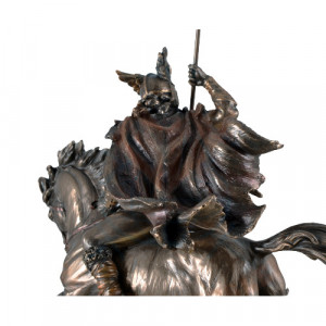 Statueta rasina si bronz, mitologia nordica, zeul Odin 32cm - Img 3