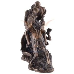 Statueta rasina si bronz, Sfantul Gheorghe si balaurul 20 cm - Img 5