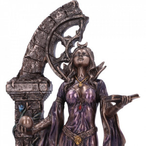 Statueta rasina si bronz, zeita Aradia - Regina vrajitoarelor Wicca 25 cm - Img 5