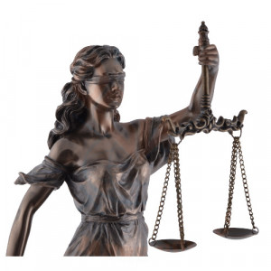 Statueta rasina si bronz zeita dreptatii Themis ( Justitia) 35cm - Img 3