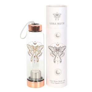 Sticla pentru apa Light Luna Moth cu Cuart Transparent - Img 2