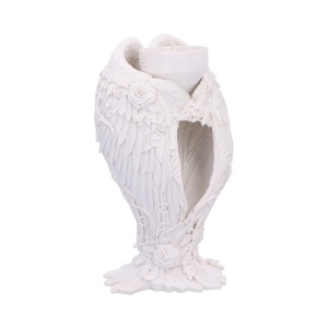 Suport lumanare inger Aripi Florale din rasina pictata manual 17 cm - Img 5