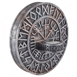 Suport lumanare pentru perete Busola Vikinga - Vegvísir 19cm - Img 4