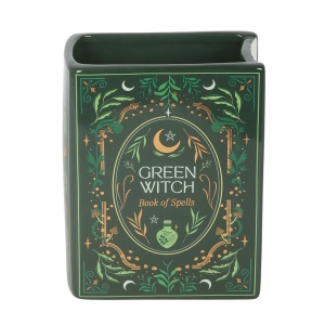 Vaza din ceramica in forma de carte Green Witch 14.5 cm - Img 3