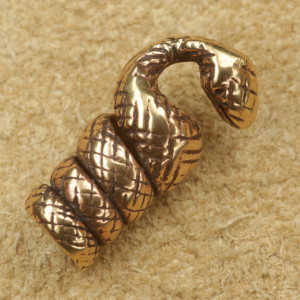 Bijuterie pentru barba/par bronz Sarpe 2x0.5 cm - Img 2