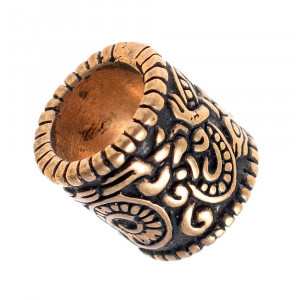 Bijuterie pentru barba/par din bronz Jelling, diametru 9 mm