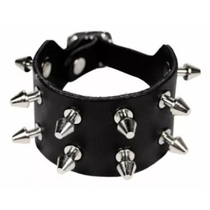 Bratara piele naturala 2 Rows Killer Studs 4cm x 24cm