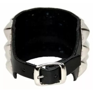 Bratara piele naturala Pyramid Studs 5cm x 24cm - Img 2