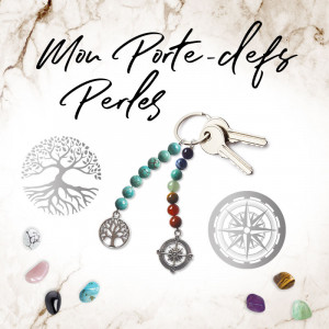 Breloc piatra semipretioasa si charm Copacul Vietii si Quartz Roz, talisman pentru Iubire si Pace - Img 2