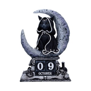 Calendar perpetuu pentru birou pisicuta demonica Zefur Cult Cuties – decor gotic fantasy, 16 cm