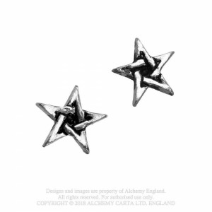Cercei mici cu surub si tija Pentagram Studs