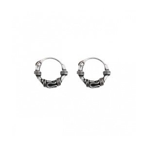 Cercei rotunzi din argint Bali Oriental 10mm