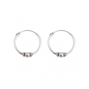 Cercei rotunzi din argint in stil Bali 14mm