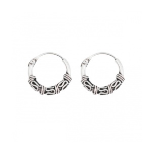 Cercei rotunzi din argint Oriental 12mm
