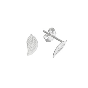 Cercei studs din argint Frunze 0.8 cm