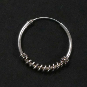 Cercel rotund din argint Creola cu Impletitura 25 x 2 mm