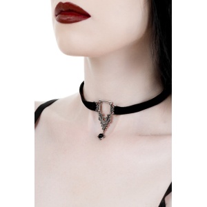 Choker din catifea cu piatra de onix Cathedralis 4.8 cm - Img 3