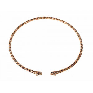 Choker viking din bronz Capete de Lupi