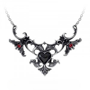 Colier gotic cu cristale rosii in stil Rococo Alchemy England - Mon Amour de Soubise